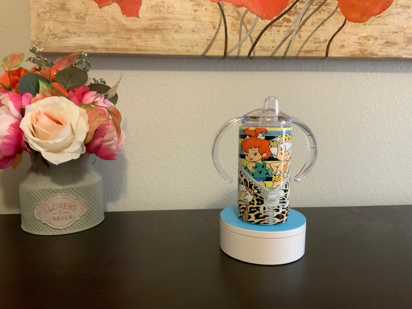 12oz Sippy Flintstone Tumbler Cup