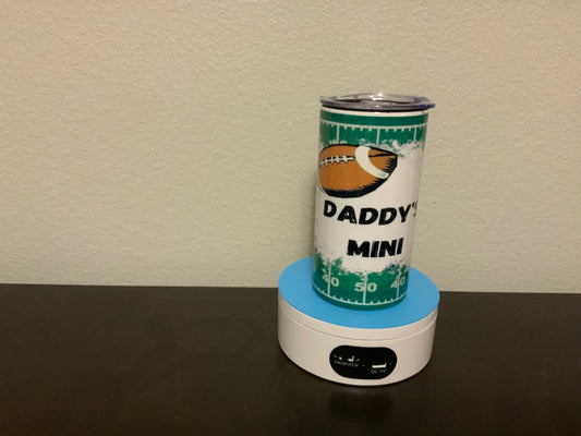 Daddy's Mini Football 12oz Sippy Insulated Tumbler